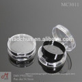 Round clear cap and base compact powder case